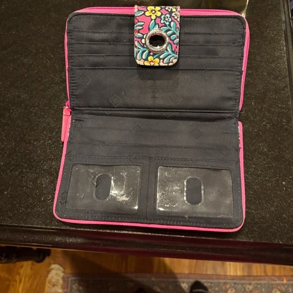 Vera Bradley Pink and Blue Floral Wallet - Picture 2 of 4